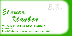 elemer klauber business card